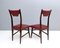 Vintage Ebonized Beech and Crimson Skai Dining Chairs, Italy, 1950s, Set of 4, Image 4