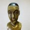 Vintage Painted Wooden Bust on a Stand in the Style of Grödnertal, 1960s, Image 8