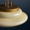 Vintage Brass & Opaline Glass Ceiling Light, Italy, 1950s, Image 4