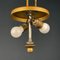 Vintage Brass & Opaline Glass Ceiling Light, Italy, 1950s 11