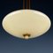 Vintage Brass & Opaline Glass Ceiling Light, Italy, 1950s 9