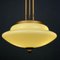 Vintage Brass & Opaline Glass Ceiling Light, Italy, 1950s, Image 5