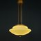 Vintage Brass & Opaline Glass Ceiling Light, Italy, 1950s 7