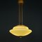 Vintage Brass & Opaline Glass Ceiling Light, Italy, 1950s, Image 7