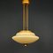 Vintage Deckenlampe aus Messing & Opalglas, Italien, 1950er 1