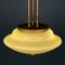 Vintage Brass & Opaline Glass Ceiling Light, Italy, 1950s 2