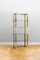 Brass and Chromed Metal Bookcase with Glass Shelves, Italy, 1980s 2