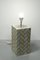 Large Table Lamp Base in Marble and Brass Marquetry, 1970s 5