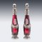 19th Century German Silver & Red Glass Decanters, 1880, Set of 2, Image 3