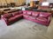 Modular Corner Sofa in Bordeaux Leather from Poltrona Frau, Italy, 1970s, Set of 3 2