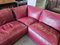Modular Corner Sofa in Bordeaux Leather from Poltrona Frau, Italy, 1970s, Set of 3 5