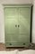 Antique Painted Green Wooden Wardrobe 1