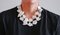 Collar retro barroco de perlas, rubíes, piedras, oro rosa y plata, Imagen 4