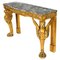 French Neo-Classical Gilded Console Table with Marble Top, 1820s 1
