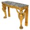 French Neo-Classical Gilded Console Table with Marble Top, 1820s, Image 1