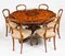 Tavolo da pranzo in legno di noce intarsiato e sedie, metà XIX secolo, set di 7, Immagine 20