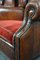 Sheep Leather Armchairs with Red Corduroy Seat Cushions, Set of 2 12