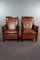 Art Deco Sheep Leather Armchairs, Set of 2 1
