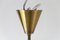 Lámpara colgante Orrefors de cristal y latón de Fagerlund para Lyfa, años 60, Imagen 4