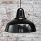 Lampada vintage industriale smaltata nera di Philips, Paesi Bassi, Immagine 4