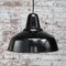 Vintage Dutch Industrial Black Enamel Hanging Lamp from Philips 4