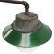 Industrielle Vintage Wandlampe aus Klarglas & Grüner Emaille 3