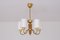 Five Arm Chandelier in Brass and Oak attributed to Hans Bergström for Asea, Sweden, 1950s, Image 2
