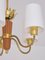 Five Arm Chandelier in Brass and Oak attributed to Hans Bergström for Asea, Sweden, 1950s, Image 11