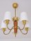 Five Arm Chandelier in Brass and Oak attributed to Hans Bergström for Asea, Sweden, 1950s 10