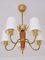 Five Arm Chandelier in Brass and Oak attributed to Hans Bergström for Asea, Sweden, 1950s, Image 10