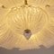 Vintage Glass Ceiling Chandelier of Transparent Murano Handmade Leaves with Grit, Italy, 1980s 10