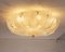 Vintage Glass Ceiling Chandelier of Transparent Murano Handmade Leaves with Grit, Italy, 1980s 2