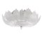 Vintage Glass Ceiling Chandelier of Transparent Murano Handmade Leaves with Grit, Italy, 1980s 1