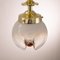 Vintage Sphere Lamp in Murano Glass Opal with Amber Decorum, Italy, 1980s 5