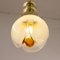 Lampe Sphère Vintage en Verre de Murano Opalin avec Ambre Décorum, Italie, 1980s 3