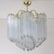 Vintage Vintage Murano Transparent Glass Coating Chandelier with Ottone Structure, Italy, 1990s 4