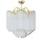Vintage Vintage Murano Transparent Glass Coating Chandelier with Ottone Structure, Italy, 1990s 1