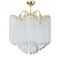 Vintage Vintage Murano Transparent Glass Coating Chandelier with Ottone Structure, Italy, 1990s, Image 1