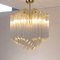 Vintage Vintage Murano Transparent Glass Coating Chandelier with Ottone Structure, Italy, 1990s 2