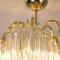Vintage Vintage Murano Transparent Glass Coating Chandelier with Ottone Structure, Italy, 1990s 9