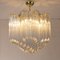 Vintage Vintage Murano Transparent Glass Coating Chandelier with Ottone Structure, Italy, 1990s 6