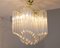 Vintage Vintage Murano Transparent Glass Coating Chandelier with Ottone Structure, Italy, 1990s 12