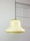 Mid-Century Italian Yellow Brass and Glass Pendant Lamp, Image 1