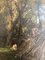 Karl Girardet, Paysage de forêt avec enfant et poules, Huile sur Bois, Encadré 6