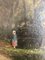 Karl Girardet, Paysage de forêt avec enfant et poules, Huile sur Bois, Encadré 4