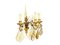 Italian Gold Leaf Metal and Faceted Crystal Sconces with Stars and Obelisks Decor, 1930s, Set of 2, Image 2