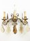 Italian Gold Leaf Metal and Faceted Crystal Sconces with Stars and Obelisks Decor, 1930s, Set of 2, Image 8