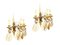 Italian Gold Leaf Metal and Faceted Crystal Sconces with Stars and Obelisks Decor, 1930s, Set of 2 7