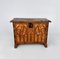 Oak Chest with Carved Gothic Panel, 1900s 1