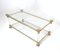 Postmodern Rectangular Glass Coffee Table with Brass and Acrylic Glass Frame, Italy, 1980s 1